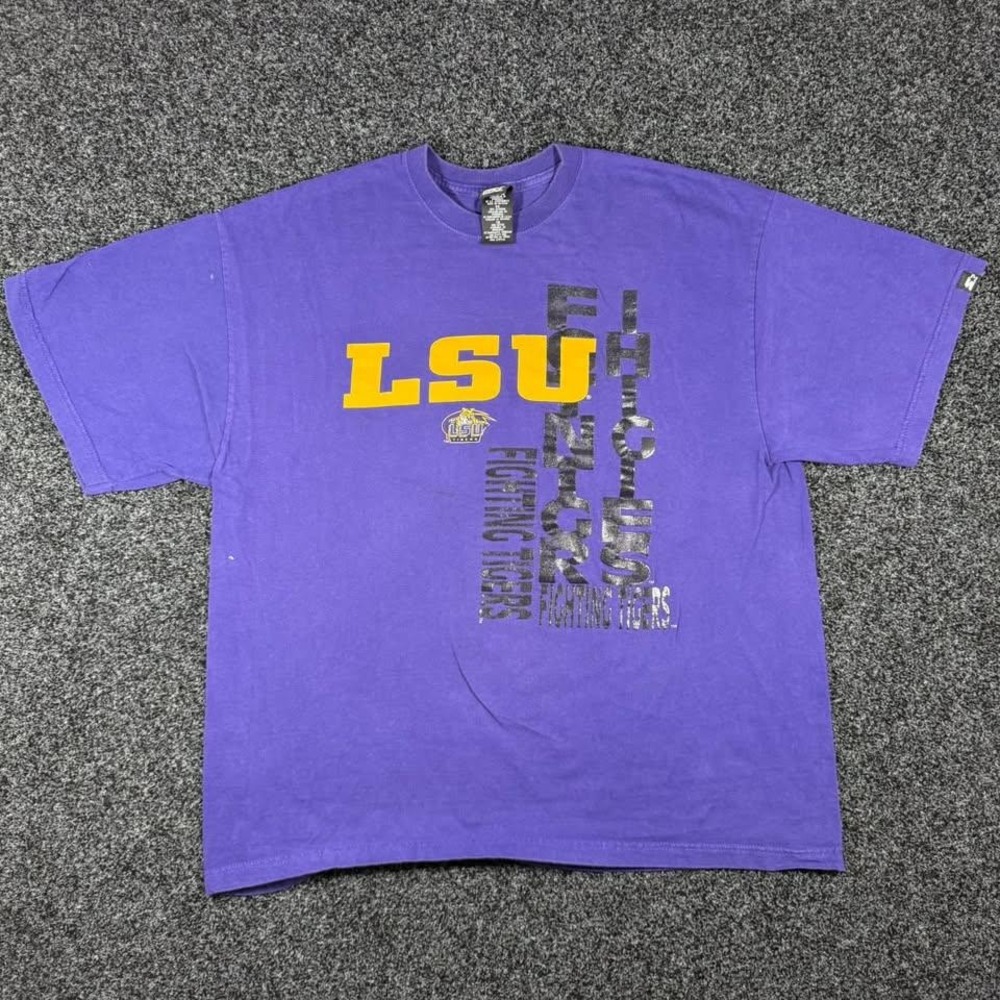Vintage Team Starter LSU Fighting Tigers Purple Graphic T-Shirt Mens XL NCAA